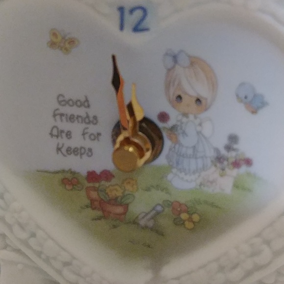 Precious Moments Heart Desk Clock "Good Friends Are For Keeps" 1998 - Picture 2 of 4